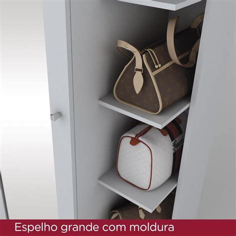 Sapateira Espelho Duetto 1 Porta HENN Branco HP D182 05