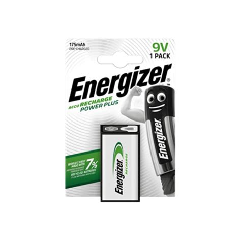 1 X Energizer Rechargeable 9v Battery Recharge Power Plus Nimh 175mah Block Pp3 Ebay