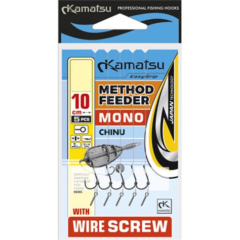 Kamatsu Przypony Method Feeder Mono Chinu Wire Screw