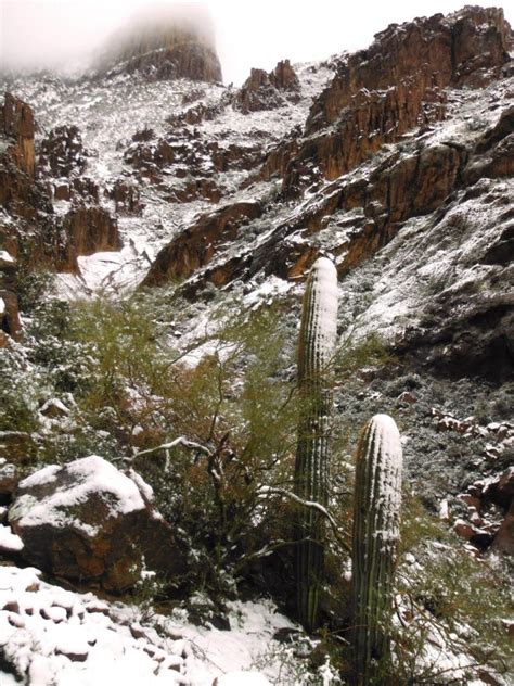 Snow On The Superstition Mountains Az Photorator