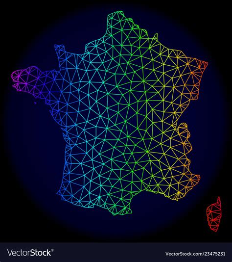 Polygonal Network Spectrum Mesh Map Royalty Free Vector