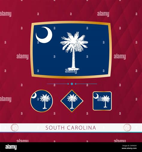 Set Of South Carolina Flags With Gold Frame For Use At Sporting Events