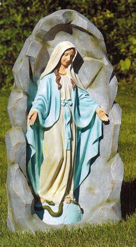 Our Lady Of Grace Sculpture In Grotto Grotto Design Blessed Mother