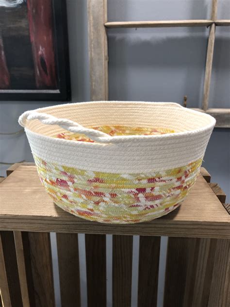 Fabric Rope Bowl Clothesline Basket Coiled Fabric Bowl Fabric Baskets