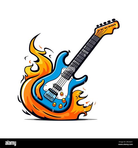 Electric Guitar Electric Guitar Hand Drawn Comic Illustration Vector