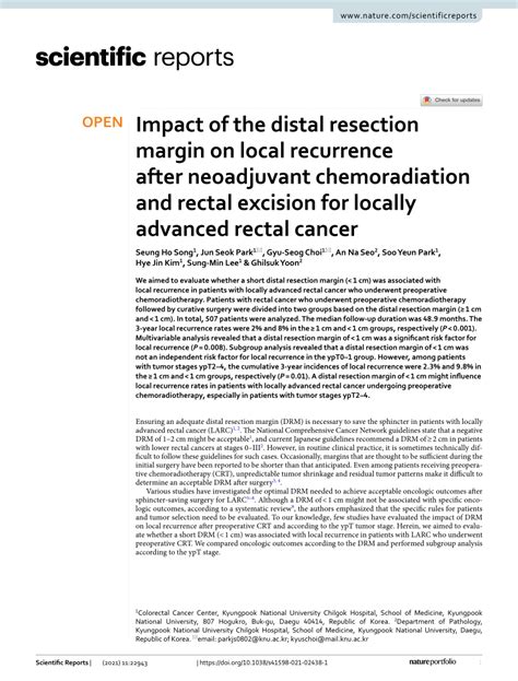 PDF Impact Of The Distal Resection Margin On Local Recurrence After