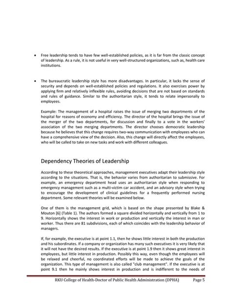 Leadership Theories And Practices On Health Sectors Pdf