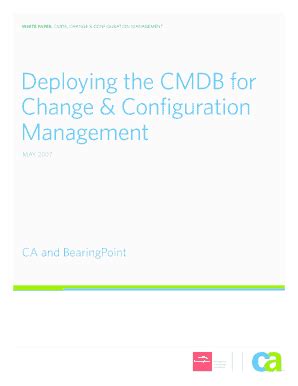 Fillable Online White Paper Cmdb Change Configuration Management