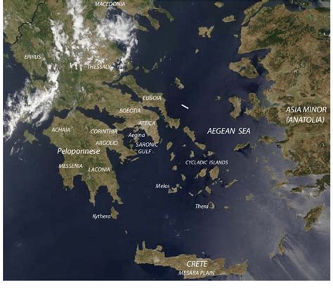 Map Of The Aegean And Surrounding Areas Showing Regions And Other