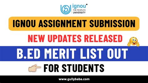 Ignou Delhi Rc Assignment Guidelines And B Ed Merit List For Jan