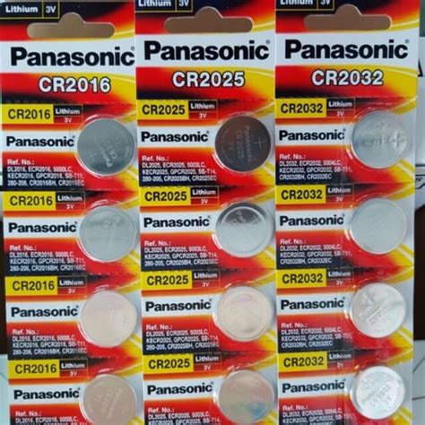 Panasonic ของแท้ ถ่านกระดุม Cr2032 Cr2016 Cr2025 Cr1616 Cr1632 Cr1620 Cr1220 1 แผง มี5ก้อน งาน