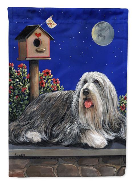 Bearded Collie Moon Shine Flag Garden Size Ppp3018gf Bearded Collie