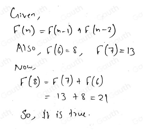 Solved Question 18 Of 40 The Fibonacci Sequence Is F N F N 1 F N 2