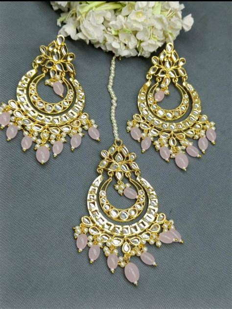 Kundan Earring Tikka Golden Sku A At Rs Kundan Maang