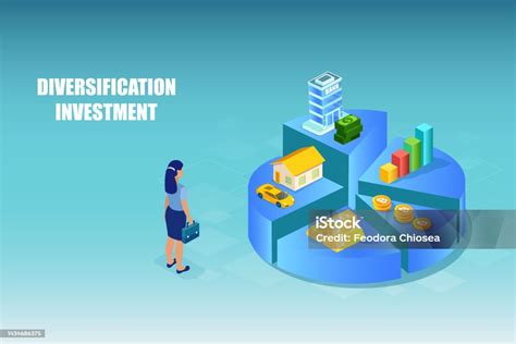 Vector Of A Businesswoman Diversifying Her Investments Stock ... 