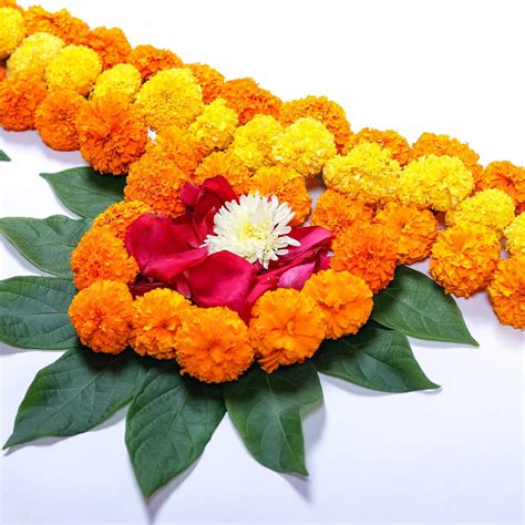 Canlierr 25 Guirnaldas De Flores Artificiales Mexicanas De Caléndula