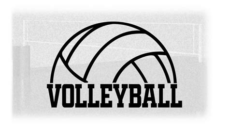 Sports Clipart Black Half Volleyball Silhouette Outline With Word