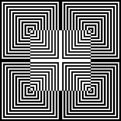 Optical Illusion Squares Black and White Digital Art by Joy McKenzie ...