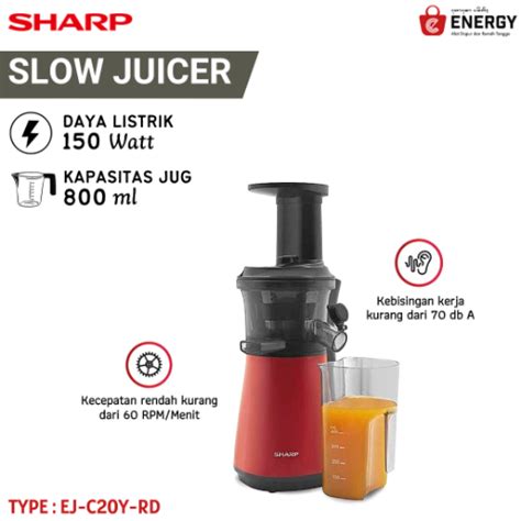 SHARP SLOW JUICER EJ C20Y RD Energy Bali