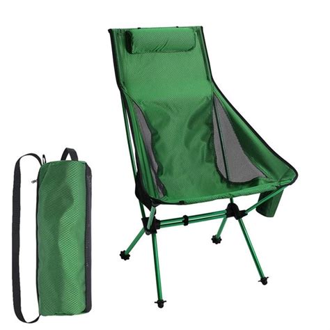 1pc High Back Lightweight Camping Chair Greentime
