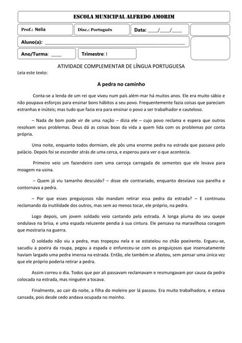 PDF ATIVIDADE COMPLEMENTAR DE LÍNGUA PORTUGUESAeducacao3 salvador ba