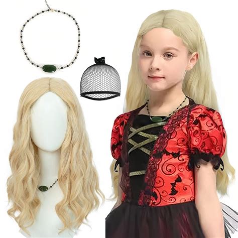 Amazon Anogol Hair Cap Blonde Wig Necklace Princess Wigs Long Wavy