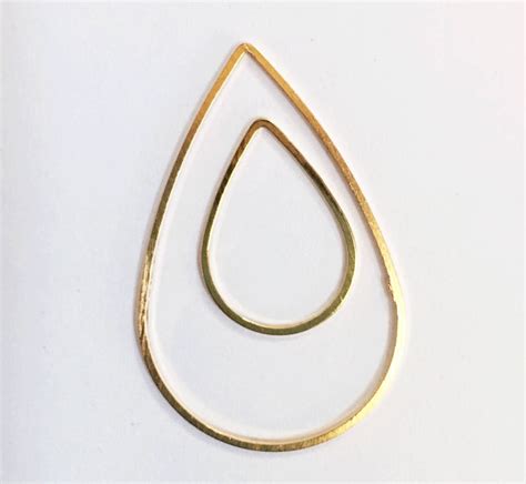 20 Pcs Gold Color Brass Double Sided Teardrop Connector Etsy