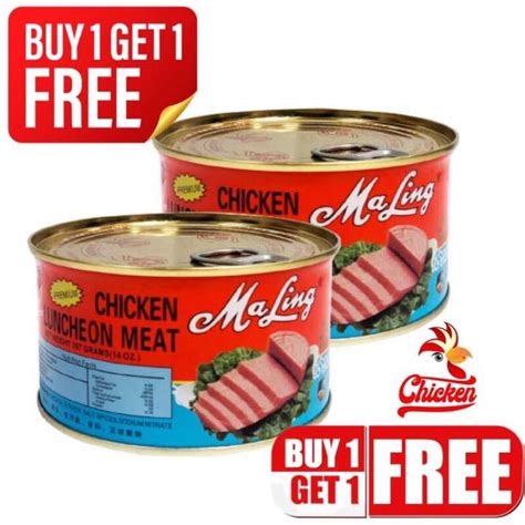 BUY 1 TAKE 1 Maling B2 Chicken Luncheon Meat 397G Contains No Pork Or