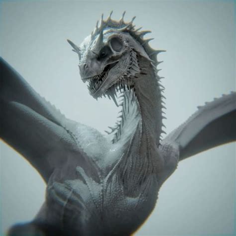 Grey Ghost Dragon - Grey Ghost Dragon Statue | Mythical Creatures Art | Gray ghost dragon ...