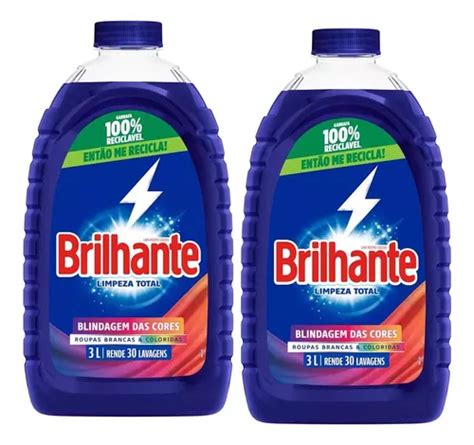 Lava Roupas Brilhante Limpeza Total 3l Kit 2 Und MercadoLivre