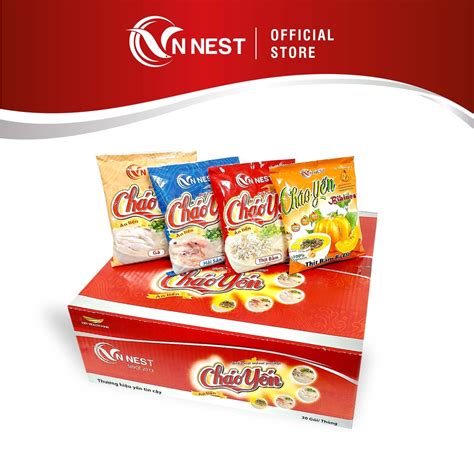 Cháo Yến Sào VN Nest Vị Hải Sản/ Thịt Gà/ Thịt Bằm - Thùng 30 gói x ...