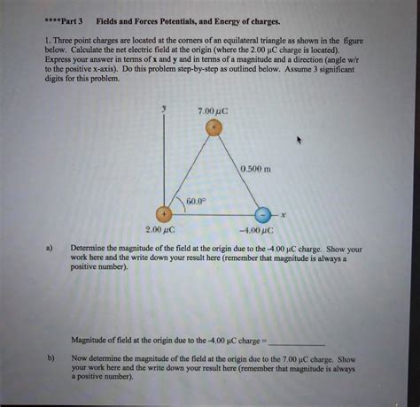 Solved Three Point Charges Are Located At The Corners Of Chegg