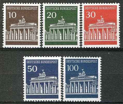 BRD 1966 Brandenburger Tor Buildings Full Set VF XF MNH Mi 506 10