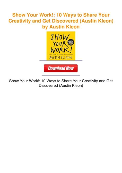 Ppt Show Your Work 10 Ways To Share Your Creativity And Get