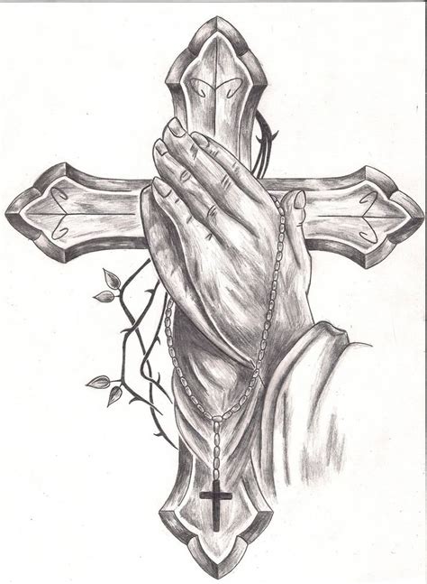 Praying Hands Praying Hands Tattoo Cross Drawing Tattoo Art Drawings