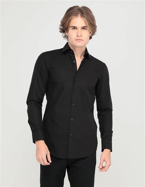 Camisa Negra De Hombre Manga Larga Online Frets