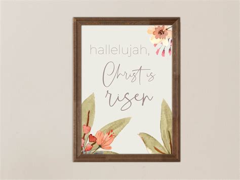 Easter Wall Hanging Spring Decoration Print Quote Art Hallelujah