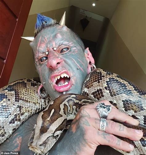 Married Brazilian Father Has His Eyes Tattooed Horns Implanted And Teeth Filed Into Fangs