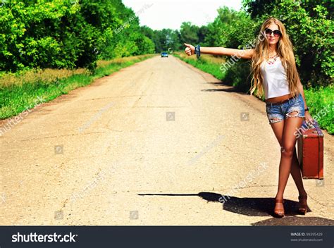 Hitchhiker Girl Photos And Images Shutterstock