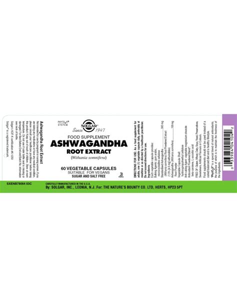 Solgar Ashwagandha Root Extract Veg Caps S