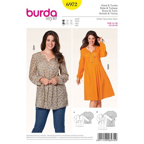 Patron Tunique Robe Burda N6972 Ma Petite Mercerie