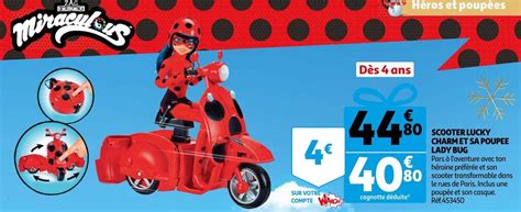 Promo Miraculous Scooter Lucky Charm Et Sa Poupee Lady Bug Chez Auchan