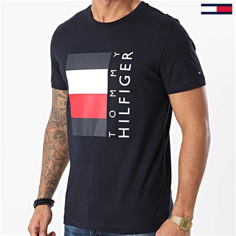 Tommy Hilfiger Tee Shirt Corp Stripe Box Bleu Marine