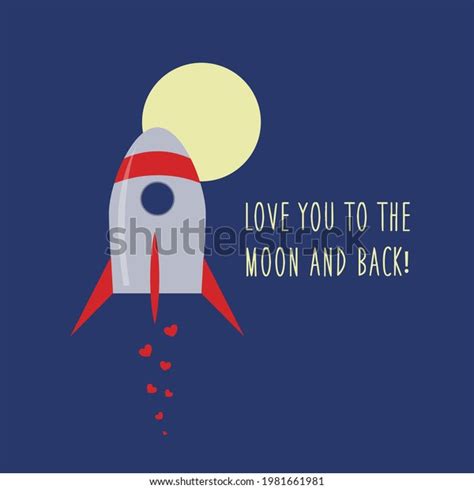 Love You Moon Back Stock Vector Royalty Free 1981661981 Shutterstock