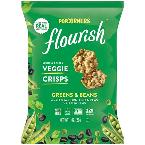 Buy Popcorners Flourish Greens And Beans Veggie Crisps Based Protein