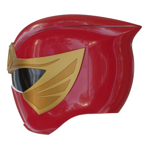 Red Ninja Storm Ranger Helmet 3D Model – Wireframe