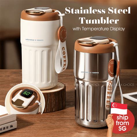 Insulated Stainless Steel Vacuum Hot Cold Tumbler Bottle With Temperature Display Flask Cup
