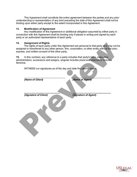 Representation Agreement Between Agent And Professional Rodeo Cowboy