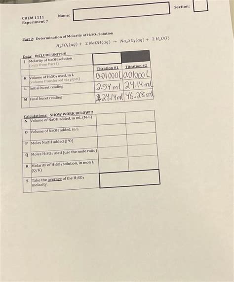 Solved Score Chem Name Section Experiment Chegg