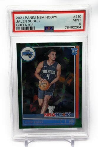 2021 22 Panini Hoops Fanatics Green Ice Rookie RC 210 Jalen Suggs PSA